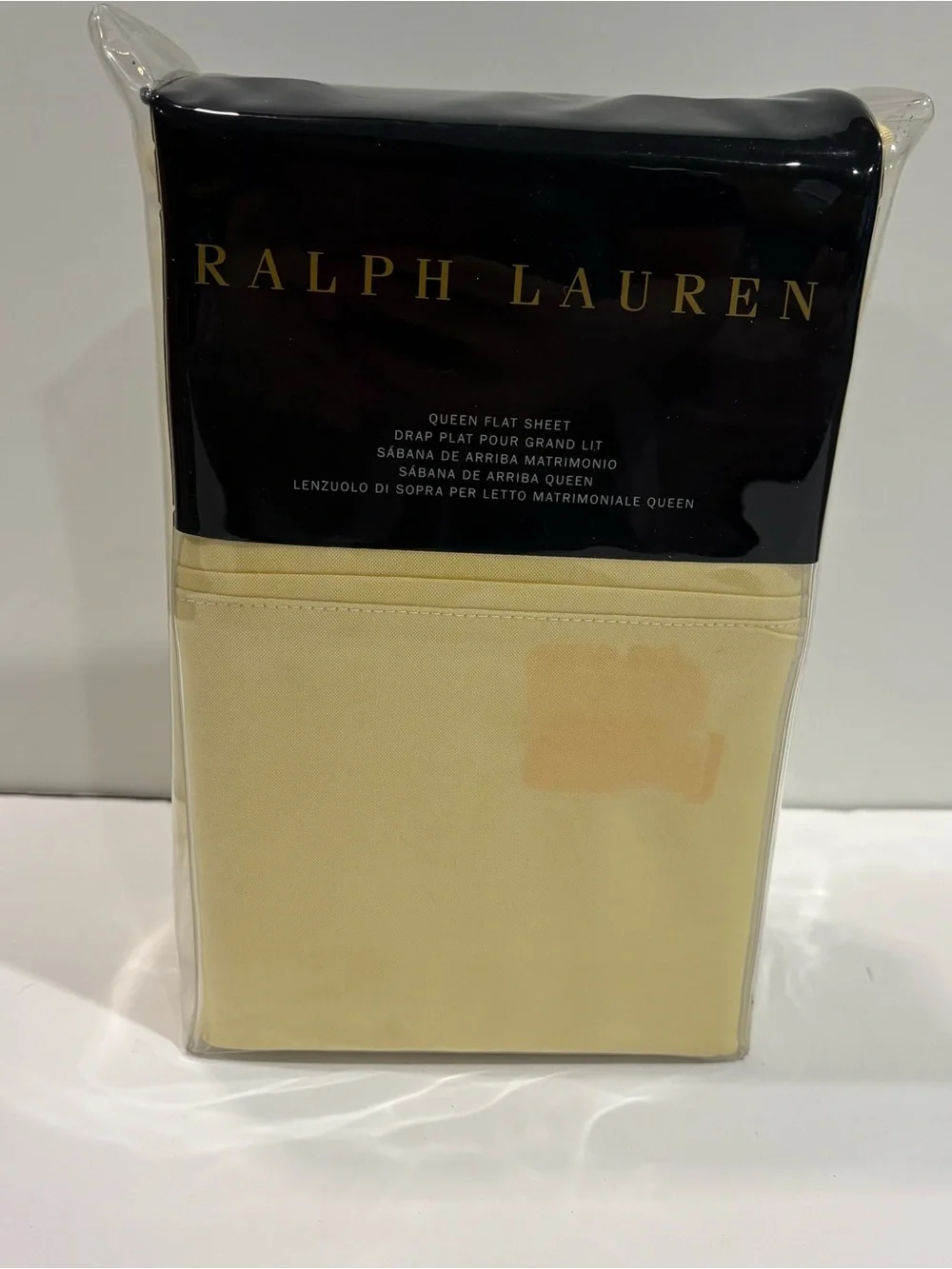 Ralph Lauren Luxury Oxford Yellow QUEEN Flat Sheet - New MSRP $145